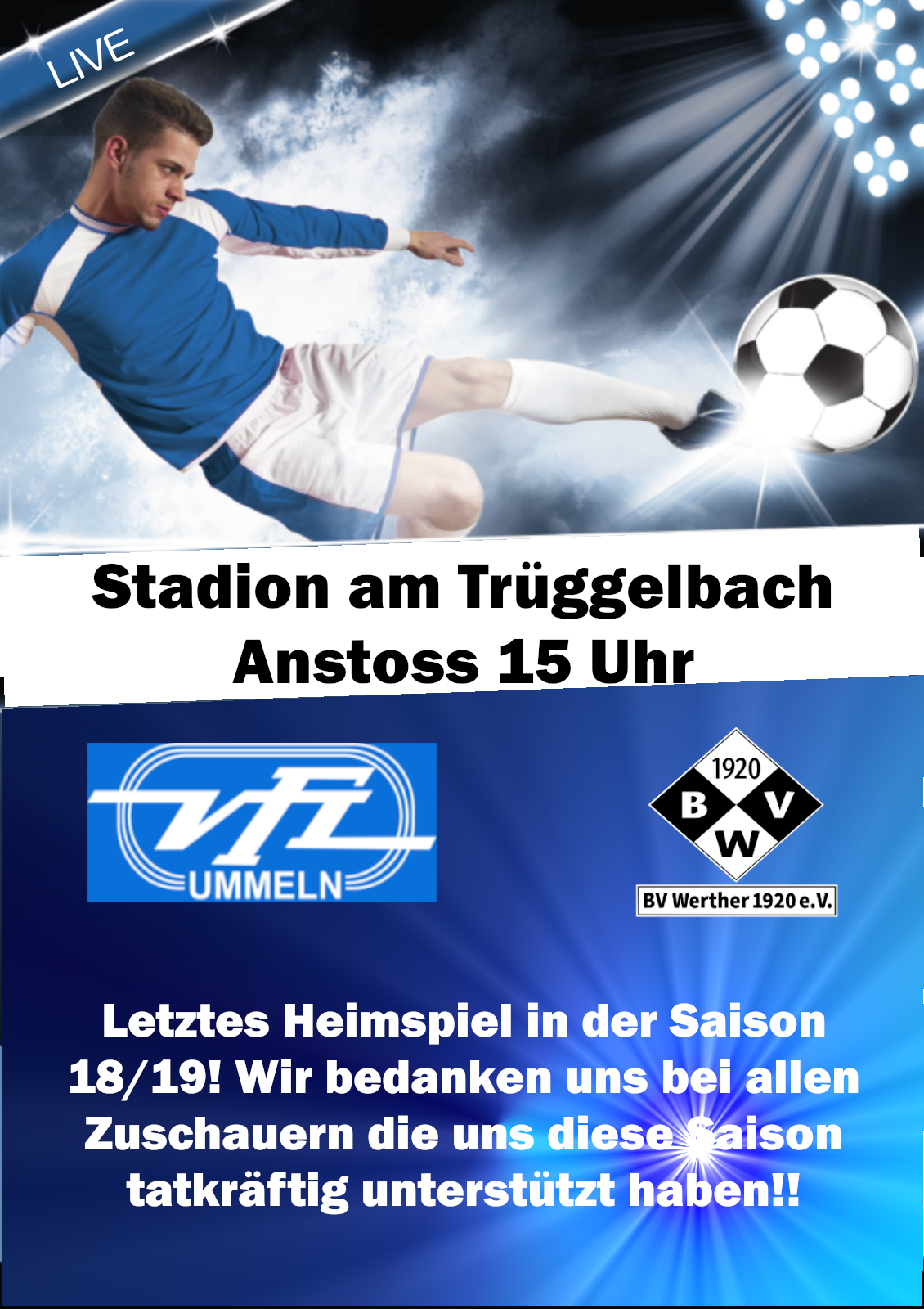 Letztes Heimspiel in der Saison 18/19! VfL Ummeln e.V.